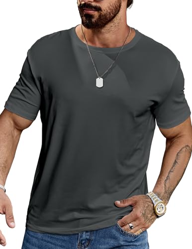 Mens Soft Cotton T-Shirts 3-Pack, Crew Neck Basic Tees,Solid Color Versatile T Shirt3