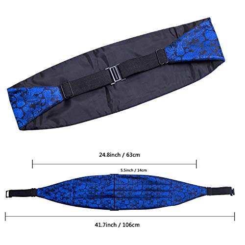 Image of Alizeal Mens Multicolored Silk Solid Cummerbund Bow Tie Set
