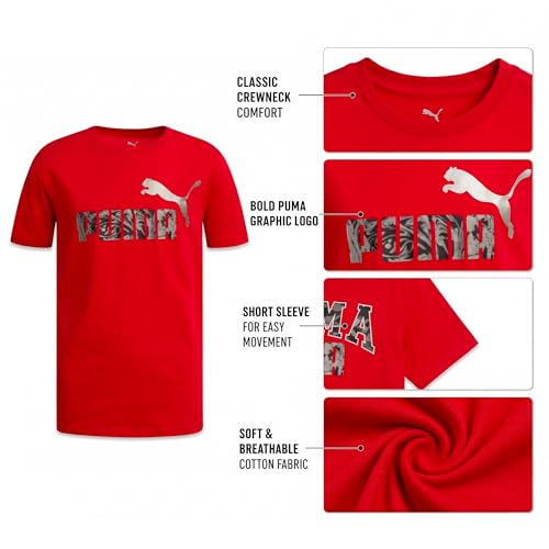 Image of PUMA Boys T-Shirts Athletic Crewneck Short Sleeve Tees (Sizes S-XL)