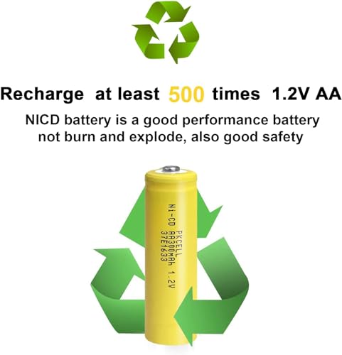 PKCELL 4 Pack Pilas AA 1.2V 300mAh Recargables NiCD miniatura 4