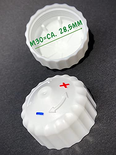 2 x stabile Handregulierkappe Ventilschutzkappe Handregler Bauschutzkappe Handrad M30x1,5, Weiss