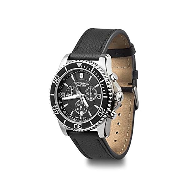 Victorinox Herr Maverick kronograf - Swiss Made analog Quartz rostfritt stål klocka 241864, brun/svart, remsa