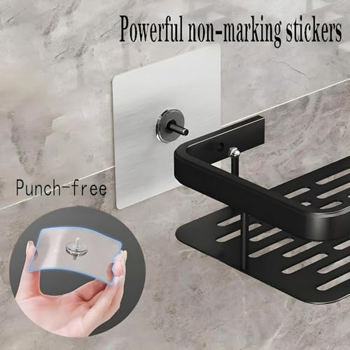 Image of Self-Adhesive Multipurpose Wall Mounted Bathroom Shelves | Space-Saving Storage Organizer Racks for Bathroom and Kitchen Accessories | Stylish Wall Stand for Home, Office Use (Multi-Color)