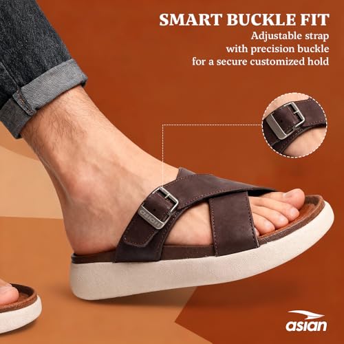 Image of ASIAN MEDISOL-01 OrthoSoft Extra Soft Doctor Slippers for Men | Men's Flip Flop Slippers with Soft Cushion & Arch Support | Broad Strap Casual Slides | Comfortable Daily Wear Footwear
