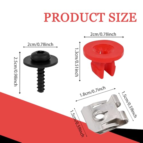 10 Sets T30 Engine Splash Shield Guard Undertray Cover Screws Bolt Nut Clip Kit, Screws Bolt Nut Clip Kit Fit for Ford Focus Fusion Escape Explorer C-Max Transit Connect Lincoln MKC