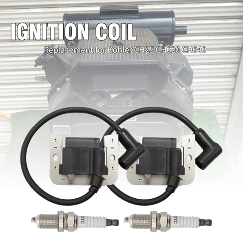 Lidscura 2PCS Ignition Coil with Spark Plug 24 584 45-S 24 584 01-S Replacement for Kohler CH25 CH620 CH640 CH670 CH680 SV710 SV715 SV730 sv725s Coil Lawn Mower,kohler Parts Replacement
