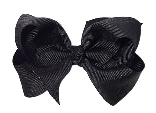 Anna Belen Girls"Lila" Large Grosgrain Bow Clip O/S Black