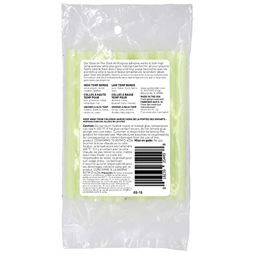 Surebonder Glow in The Dark Hot Glue Sticks Mini Size 4" - 15 Pack