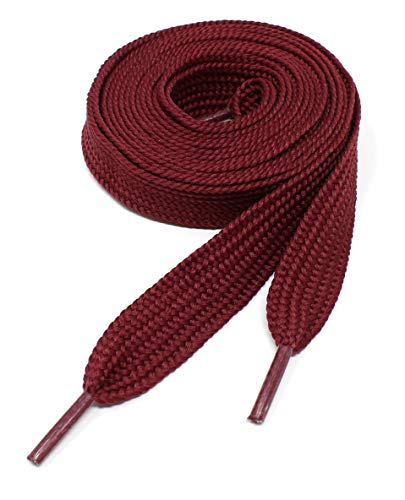 Image of BUCKLE CITY Thick Flat 3 /4 inch Wide Shoelaces Solid Color Strings for All Shoe Types - Chunky Fat Laces for Sneakers, Boots