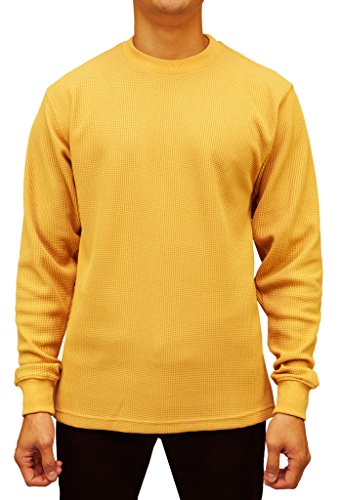 Access Men's Heavyweight Long Sleeve Thermal Crew Neck Top Wheat Large