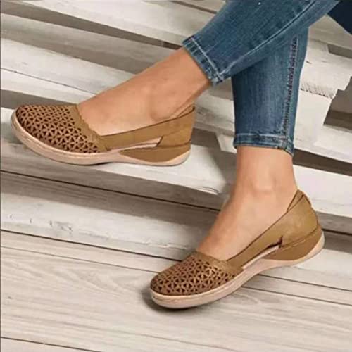 Summer Closed Toe Sandals Women 2023, Womens Sandals Dressy Casual Summer Hollow Out Shoes Orthotic Wedge Sandals2