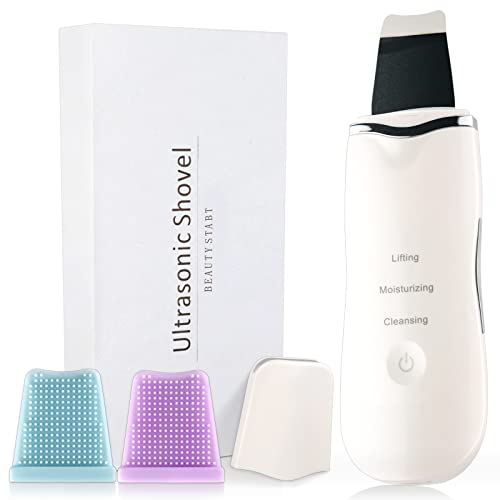 Pala Ultrasónica, Limpiador Ultrasónico de la Piel Facial, Limpiador de Poros, Limpiador Ultrasónico de Iones para Limpieza de Puntos Negros, Horniny, 3 Modos, Carga USB Cover