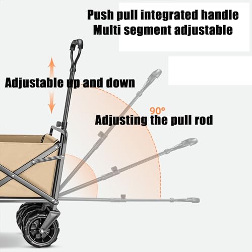 ZXNANA Gartenwagen, tragbarer Campingwagen für den Außenbereich, Kleiner Outdoor-Wagen, Faltbarer Picknickwagen, Stand, Faltbarer Kleiner Wagen (Black) – Bild 5