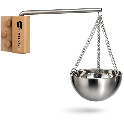 Saunom Premium Sauna Aromatherapy Bowl with Durable Swing Arm – Perfect Easy to Install Sauna Oil...