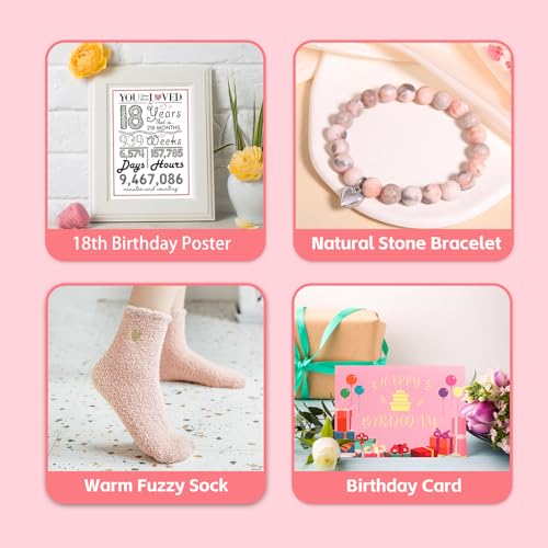 18th Birthday Gifts for Girls, 2007 Birthday Gifts for 18 Year Old Girl, 10 Pieces Unique 18th Bday Gift Ideas for Daughter, Niece, Granddaughter, Cool 18 & Fabulous Gift