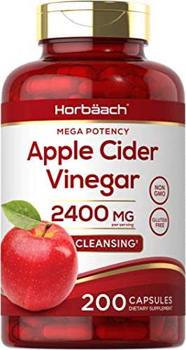 Apple Cider Vinegar Capsules | 2400mg | 200 Pills | Non-GMO, Gluten Free | by Horbaach