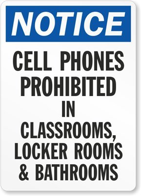 Smartsign S-7151-DG-12x18 "Notice - Cell Phones Prohibited" Diamond Grade Reflective Aluminum Sign, 18" Length, 12" Width, 0.5" Height