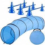 Tunnel d'agilité pour Chien - Tunnel de Jeu pour Chien Tunnel d'agilité Grotte pour Chien INCL. patères et Sac de Transport (Set: 200 cm + Zubehör)
