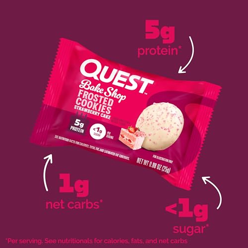 Quest Frosted Cookie, Protein Cookie, 8/box (Strawberry Cake)