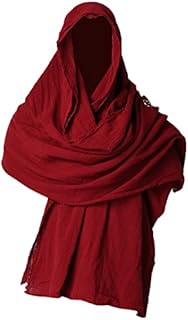 GRACEART Post Apocalyptic Shawl Hood Scarf Shaman Cowl Medieval Costume Sash Red