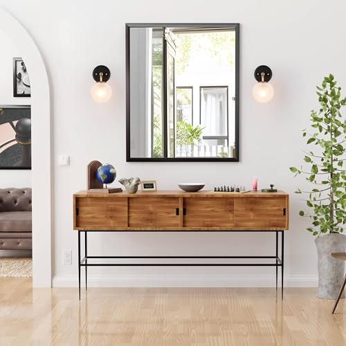 Image of KSANA Sconces Wall Lighting, 1-Light Black and Gold Indoor Wall Sconce Light with Frosted Glass Globe, Wall Sconces for Bedroom, Bathroom, Living Room, Kitchen