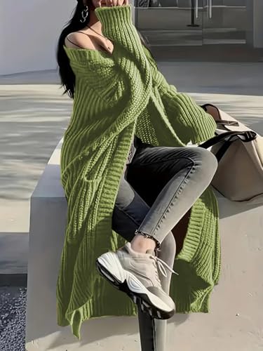 Image of Womens Long Cardigan Sweaters Open Front Oversized Duster with Pocket for Women 2025 Fall Winter Knit Design Coats