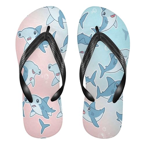 Burbuja Hammerhead Sharks Flip Flops for Women Men, Soft Thong Sandals Rubber Slippers for Pool Beach Essentials