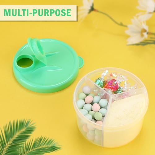 Image of Accmor Baby Formula Dispenser On The Go, Non-Spill Rotating Three-Compartment Formula Container to Go, Milk Powder Kids Snack Container for Infant Toddler Travel, Green