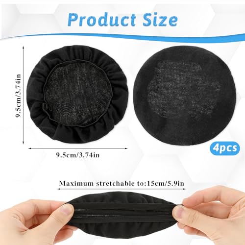 2 Paar Ohrpolster Abdeckungen waschbar Kopfhörer-Abdeckungen dehnbar Strickstoff Ohrmuschel Schutzüberzüge für Fitnessstudio Gaming-Kopfhörer, passend für Ohrpolster von 9 bis 11 cm