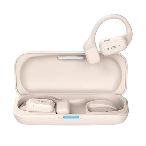 Ko-Star Open Ear Bluetooth Headphones, Bluetooth 6.0 Wireless Earbuds with Microphone, IPX4 Waterproof Stereo Sound, AAC Codec, 24H Playtime, Comfortable Earhook Design for Workout, Running, Driving