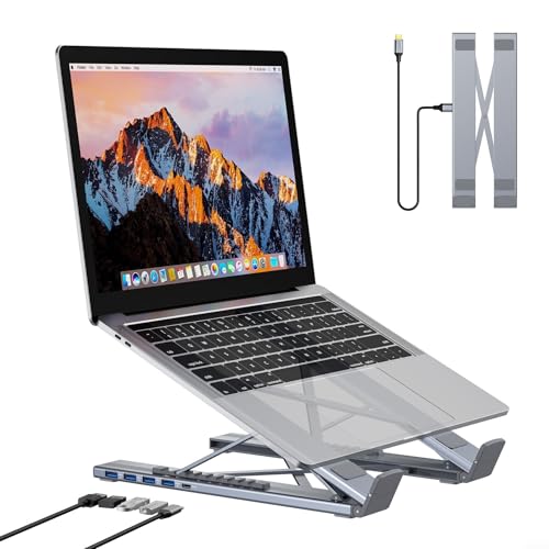 Supporto per laptop 5 in 1 con hub USB, supporto
