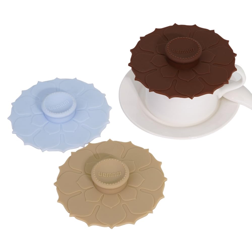 WUWAN Silicone Cup Covers 4.1 Inch Reusable Silicone Mug and Cup Lids Suction Seal Lid Caps to Keep Drink Warm or Cold for Steeping Coffee Tea And