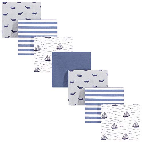 Image of Hudson Baby Unisex Baby Cotton Flannel Receiving Blankets Bundle, Sailboat, One Size