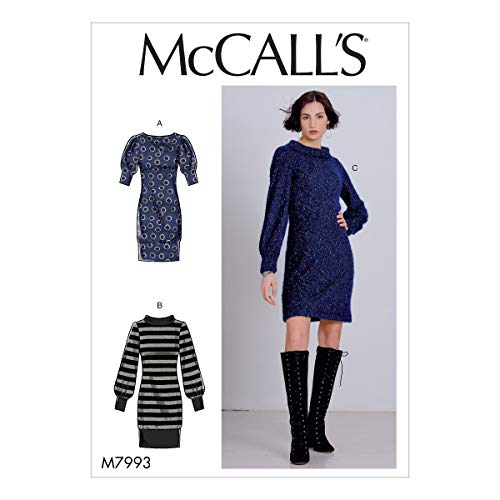 McCall Pattern Company McCall's Women's 3/4 Length and Long Sleeve Pullover Dress Sewing Patterns, Sizes 4-14