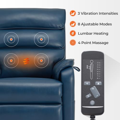 Sillón reclinable eléctrico con masaje y calor negro miniatura 5