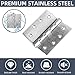18 Pack Ball Bearing Door Hinges, 4 x 4 Inches Heavy-Duty Stainless Steel Door Hinges with Square Corners, 3 mm Thickness Stainless Steel Exterior & Interior Door Hardware, Silver