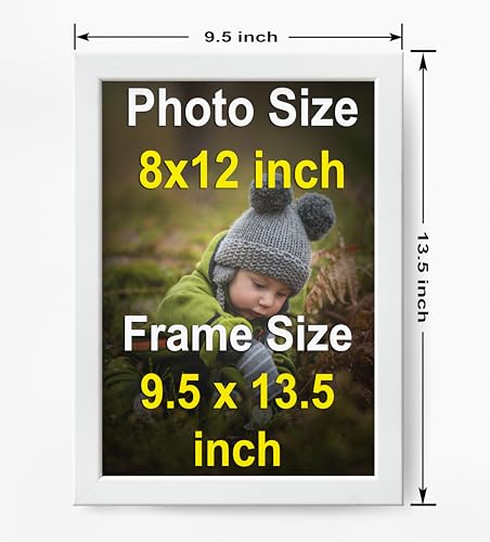 Image of Customized Baby Birth Insta Bio Photo Frame | Monthly Baby Growth Collage (Newborn to 12 Months) | Personalized 1st Birthday Memory Frame with Baby Name & DOB | Birthday Frame for Boy and Girl | 8x12 Inch (White)