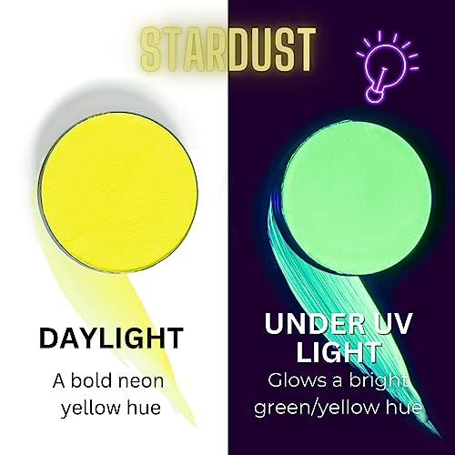 Image of Mehron Paradise FX UV Neon Glow - Stardust - Neon Yellow /Yellow UV 0.25 oz | Pro Water-Activated Shimmer Paint for Raves, Costumes, SFX, Halloween, Stage, Screen, Theater & Cosplay