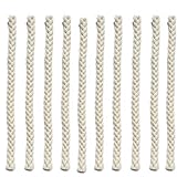 10pcs Mechas de Algodón Alambres Huecos Redondos Mechas de Repuesto para Lámpara de Alcohol Aceite Queroseno Linterna de Botellas de Vino Luces al Aire Libre de Jardín 15x0.6cm Blanco