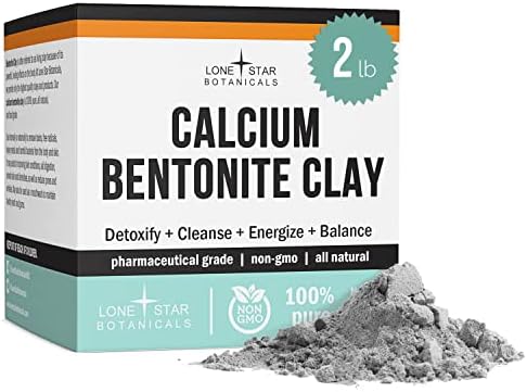Calcium Bentonite Clay Healing Powder - Pure Pharmaceutical, Better Than Food Grade - Face, Body & Hair Detox Mask, for Internal Use, Natural Mud Masks, Deep Pore Cleansing for Health & Beauty