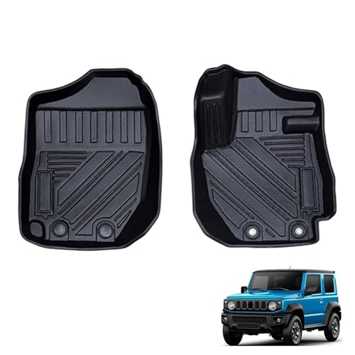 ジムニー ジムニーシエラ AT車用 フロアマット 運転席 助手席 2pc セット JB64 JB74 2018年7月〜現行対応 ズレにくい 汚れを逃がさない シボ加工 水や汚れに強い TPE製 ジムニー用 3Dマット 1列目 カーマット【FM035-S】
