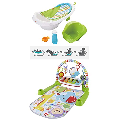 Image of 4-in-1 Tub, Green + Kick 'n Play Piano Gym