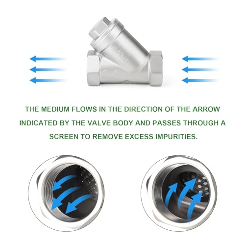 TAISHER 1 peça de aço inoxidável 304 3/10.2 cm NPT fêmea WYE Y filtro malha filtro válvula CF8 WOG 8