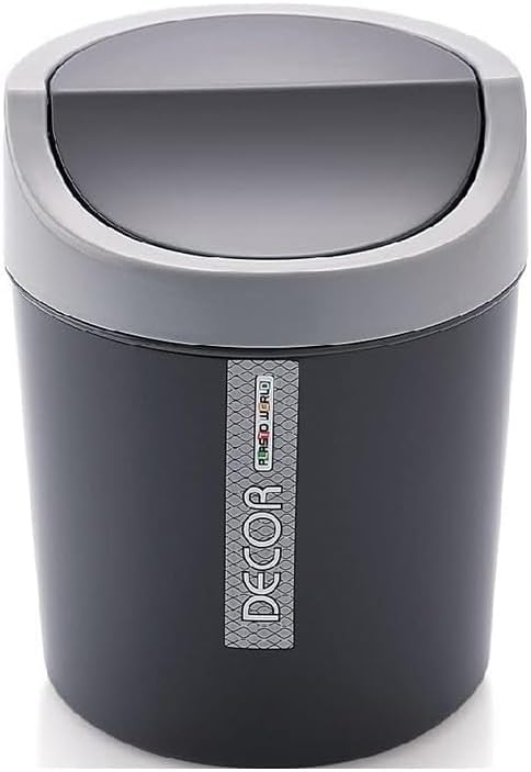 Small Portable Table Dustbin/Desk Dustbin with Attached lid and Swing Opening, Mini Trash bin Can Waster Bin for Office (Multicolor) (Cover LIDSize/inches 5.3 * 5.7, 2L)