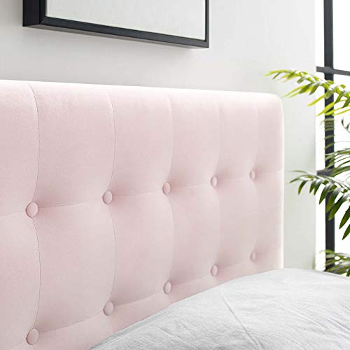 Image of Modway Emily Twin Biscuit Tufted Performance Velvet Headboard, Pink