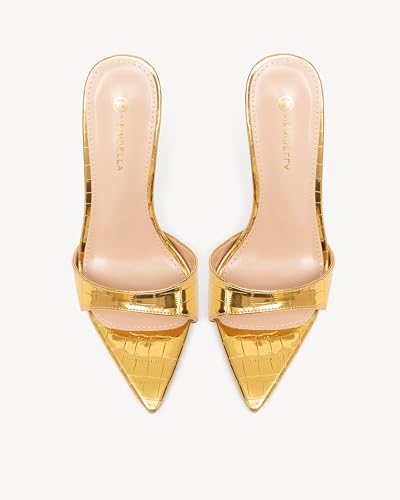 Women's Rhinestone High Heel Sandals - Slim Pointed Open Toe Stilettos for Summer & Evening Parties2