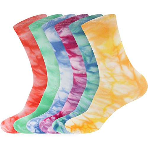 Image of BambooMN Women's Bamboo Athletic Tie Dye Crew Socks