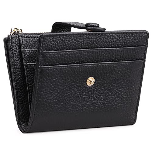 FALAN MULE Small Wallets for Women RFID Blocking Slim Bifold Leather Womens Wallet with Zipper Coin Purse