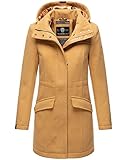 MARIKOO Damen Winter Jacke Mantel Business Trenchcoat Wintermantel Parka XS-XXL LEILANIAA (XS, Camel)