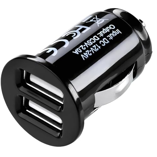 Fast USB Car Charger Dual Port Car Adapter 12V/24V Cigarette Lighter Socket Charging Plug Compatible with i-Phone, Samsung and Android phones (Pack of 1)
